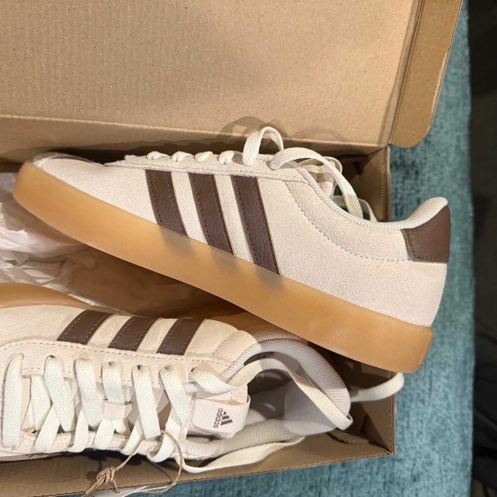 Adidas VL Court 3.0 Cream and Brown Women’s Sneakers 6